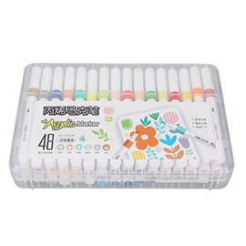 Diydeg Rotuladores de Pintura Acrílica a Prueba de Agua, Marcadores para Pintura Rupestre, Cerámica, Madera, álbumes de Recortes, Rotulación con Pincel, Fabricación de Tarjetas (48