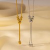 ALRNBY Gold Lariat Y Necklace for Women Pearl Silver Y