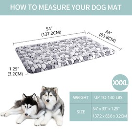 VANKEAN Stylish Dog Crate Pad Bed Mat Reversible (Warm & Cool), Soft Pet Sleeping Mat Dog Bed for Crate Suitable for Small to XX-Large Dogs and Cats, Machine Washable Crate Beds,Grey Stone Pattern