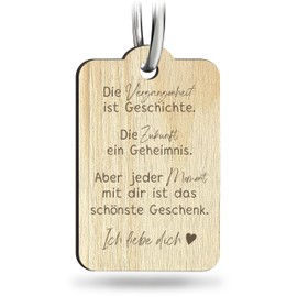 Liebes Geschenk - Ich liebe Dich Schlüsselanhänger handgemacht aus Holz, Glücksbringer, Romantisches Geschenk, Schlüsselanhänger für Verliebte, Geschenk für Partner, Liebesbotschaft