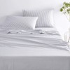 Wake In Cloud - Gray Striped Sheet Set, Grey Vertical