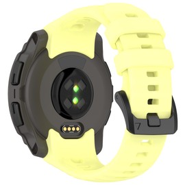 Fit for Garmin instinct E 40mm 45mm Watch Bands Women Men, Adjustable Sport Soft Silicone Replacement Bands Straps Wristbands Fit for Garmin instinctE Smartwatch (Yellow, instinct E 45mm)