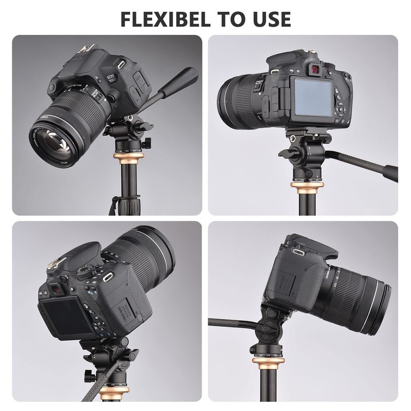 Andoer Video Fluid Head Pan Tilt Tripod Head Panoramic Ball