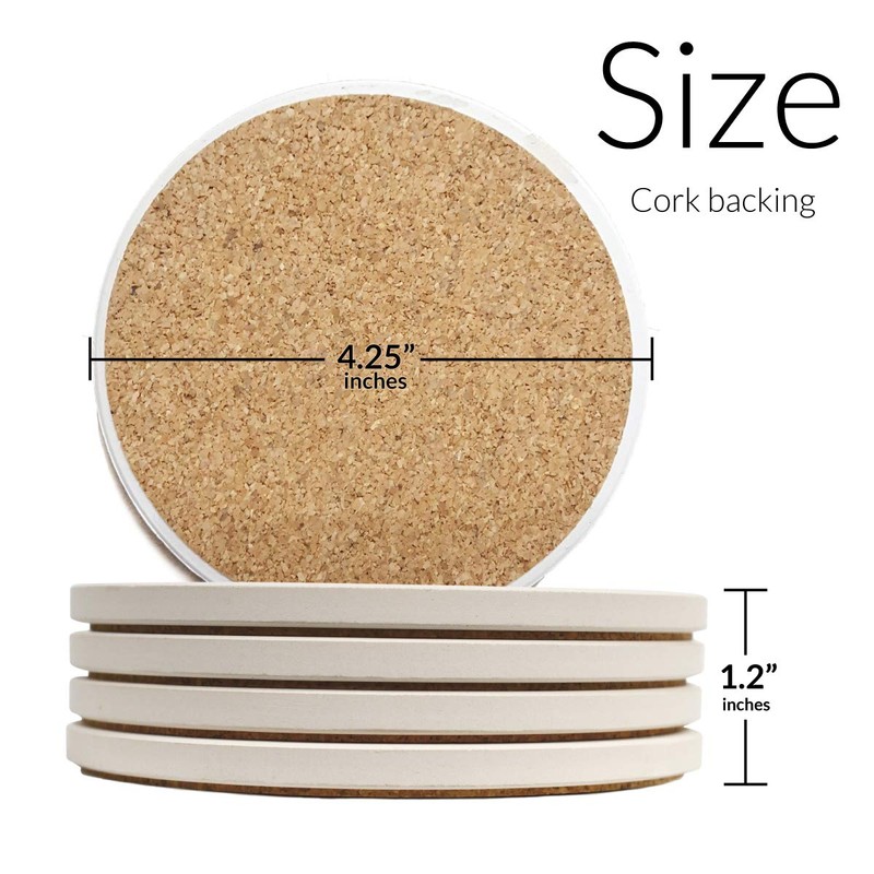 CoasterStone AS459 Drink Coasters, 4.25", Pressed Flowers