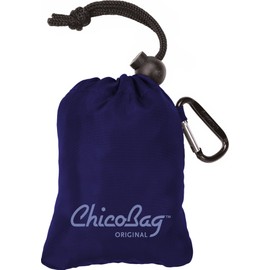 ChicoBag Original Compact Reusable Grocery Bag w/Attached Pouch and Carabiner Clip | Perfect for Shopping, Travel, Organization | Eco-Conscious Packable Tote | Mazarine Blue (Pack of 1)