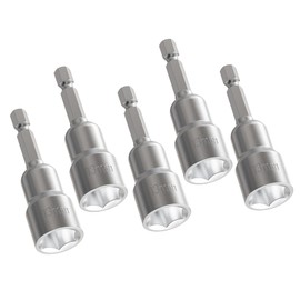 FOCKEAMS 5Pcs 13mm/0.51in Nut Setter Driver Drill Bit,Quick-Change,Impact Nut Driver Kit for Electric Drill,1/4" Hex Shank Drill Socket,65 mm Length Cr-V Adapter Drill Bits,Metric&SAE