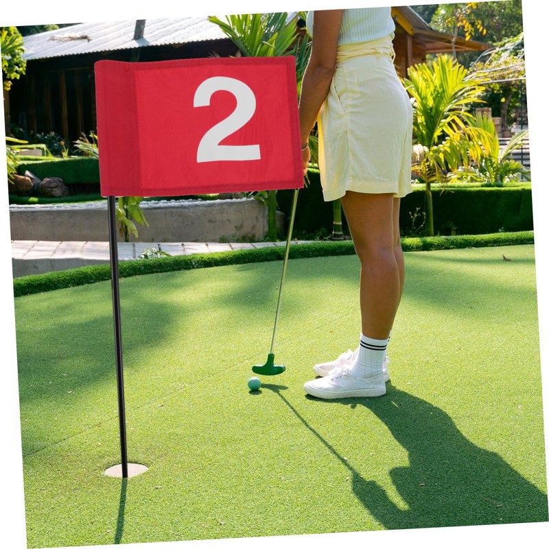 BESPORTBLE 2pcs Golf Set Flags Golfs Practice Flagstick Portable Flagpole
