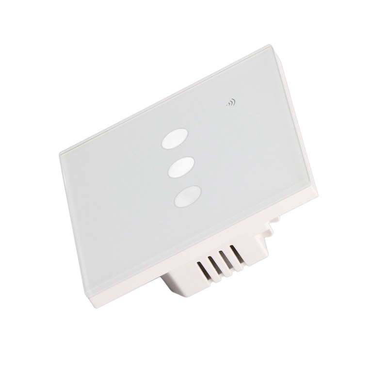 White 3 Gang WiFi Smart Switch APP Remote Control Touch