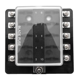 Blade Fuse Box by MASO 10-Way Waterproof Blade Fuse Box Holder Block ATC ATO for Car Boat Automotive