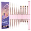 KEMEISI Nail Art Brush Set, 9PCS Double-Ended Acrylic Nail Liner