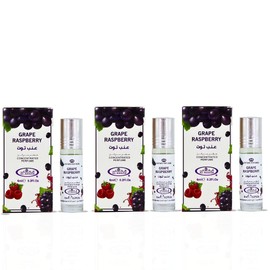 Al-Rehab Grape Raspberry Perfume Oil CPO 6ML (0.2 OZ) Fruity, Floral, Sweet, Vibrant Fragrance. (Pack of 3)