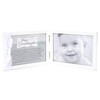 First Grandchild Picture Frame- White Double Hinged Tabletop Photo Frame