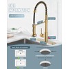 Casavilla LED Kitchen Faucet, Brushed Gold Kitchen Faucet with Soap
