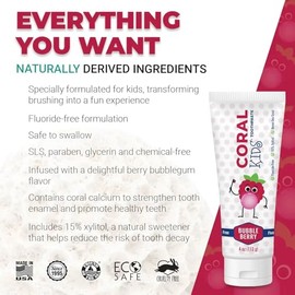 Coral Kids Toothpaste Berry Bubblegum Flavor 6 oz.