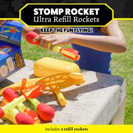 Stomp Rocket Ultra Rocket Refills, 2 Rockets - Replacement Foam-Tipped Rockets for Kids - Fun Backyard & Outdoor Kids Toys Gifts for Boys & Girls