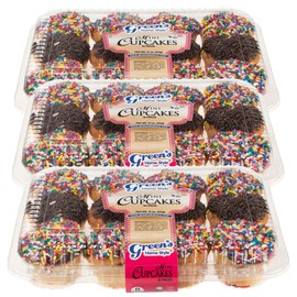 Green's Bakery 3 Pack Assorted Mini Cupcakes Kosher Dessert Treats