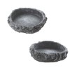 emours 2 Pack Reptile Water Dish Food Bowl Rock Worm