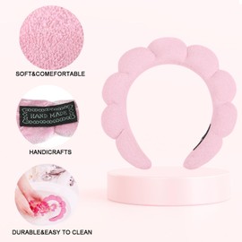 Spa-Stirnband zum Waschen des Gesichts, Make-up-Stirnband, Blasen-Hautpflege-Stirnbänder mit Gesichtswasch-Armbändern, Frottee-Stirnband, weich, geschwollene Stirnbänder für Frauen, Geschenke