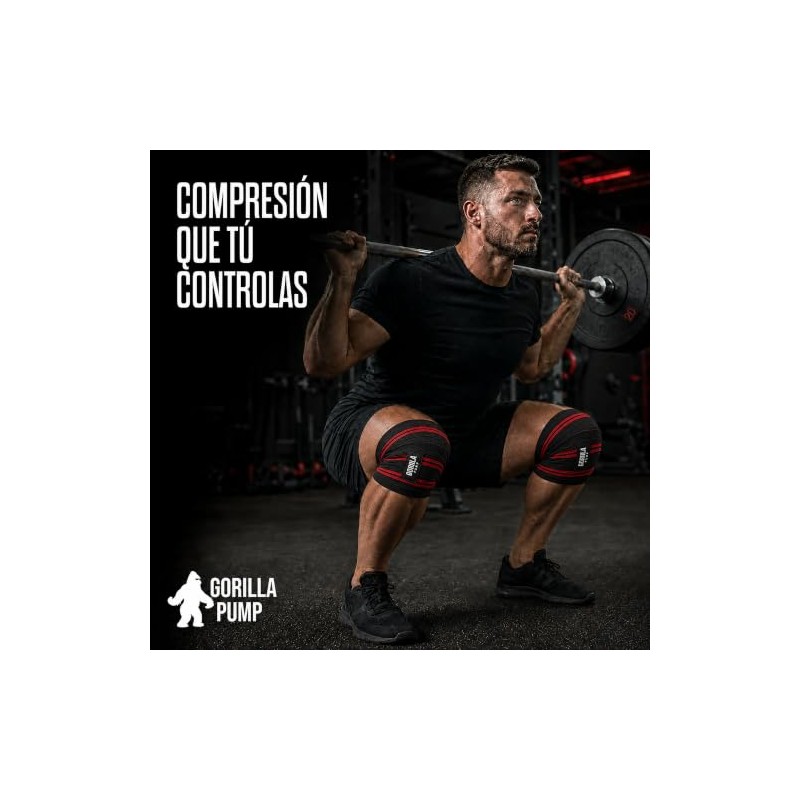 Cintas Rodilleras Gorilla Pump, Rojo, 180 cm