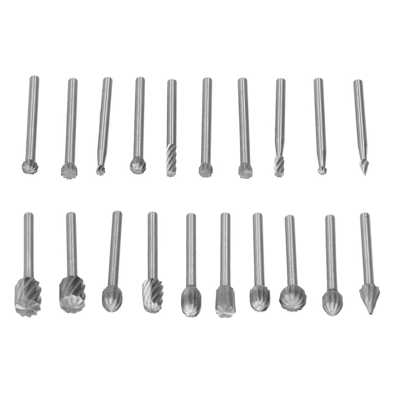 20Pcs High Speed Steel Rotary File DIY Grinding Head Set