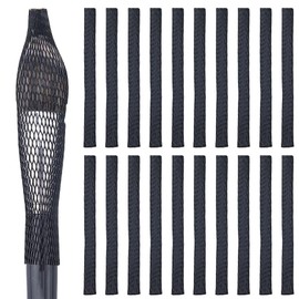 GORGECRAFT 100PCS 4.7 Inch Long Makeup Brush Protector Cosmetic Makeup Brushes Pen Guard Reusable Expandable Elastic Netting Mesh Cover Sleeve Set Storage for Travel Paint Brush Handbag Tassels