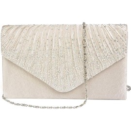ZHOUYIKJ Women's Party Bag, Wedding Clutch Bag, Shoulder Bag, Reception, Present, Banquet Bag, apricot