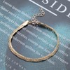 Dervivea Punk Bracelet Hammered Snake Chain Gold Chain Bangle Chunky