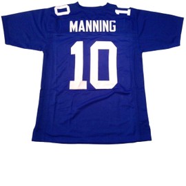 Generic Eli Manning Blue Jersey Stitched Custom Football New No Brand/Logos (US, Alpha, Medium, Regular, Regular, Blue)