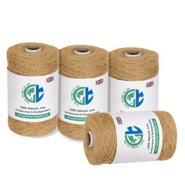 GHL 3280 Feet / 1000mtrs 760gms 2 Ply Jute Twine Natural Garden Twine for Floristry, Gifts, DIY Arts & Crafts, Decoration and Recycling