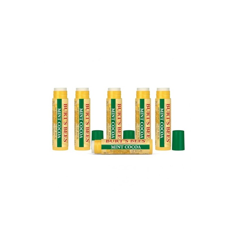 Burt's Bees Bálsamo labial hidratante de cacao y menta, 0.15