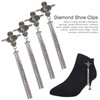 4Pcs Shoe Clips 4 Diamond Tassel Claw Chain Women's Boots