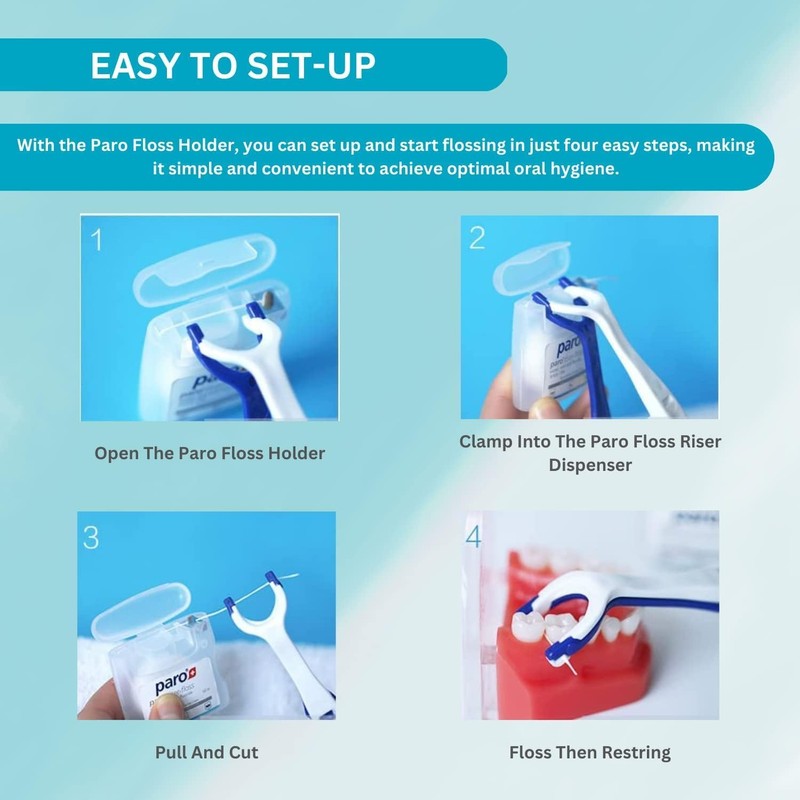Paro Dental Floss Holder, The Perfect Grip Reusable Flosser Handle