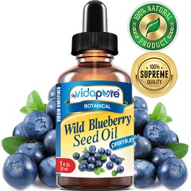 MYVIDAPURE WILD BLUEBERRY SEED OIL 100% Pure Unrefined Virgin Cold Pressed. Moisturizer for Face, Skin, Hair, Nails, Scars, Anti Aging 1 Fl.oz.- 30 ml.