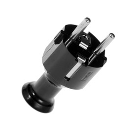KEL Pack of 5 Straight Uni-Schuko Plug - IP20 Black Plug for Indoor Use - Earthing Contact Straight and Dismountable, 2 p+Z Schuko, 250 V 16 A Max