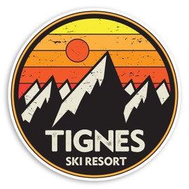 2 x 10cm Tignes Ski Resort Vinyl Stickers - France Snowboard Sticker #31382 (10cm Wide)