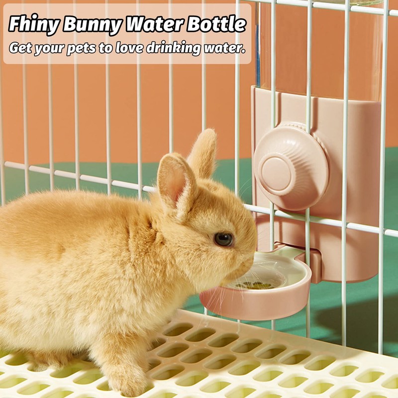 Fhiny Rabbit Water Bottle No Drip, 2 PCS Hanging Guinea