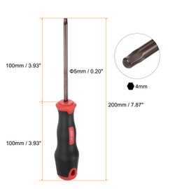 sourcing map Hex Screwdriver 4mm Magnetic Hexagon Key Metric Driver with 3.94" Shaft Length for RC Model Furniture Repair Electronic