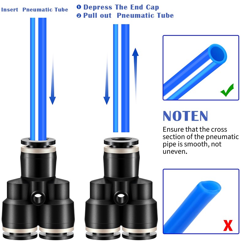 Hotop Push to Connect Fittings Air Line Pneumatic Fittings Kit