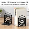Book Ends, Set of 2 Metal Bookends for Shelves, Decorative