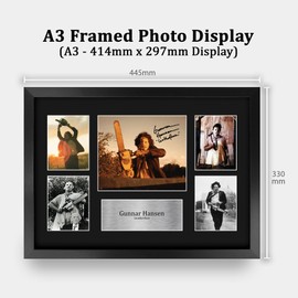 HWC Trading Gunnar Hansen Leatherface Gifts Printed Signed Autograph Picture Display for Movie Memorabilia Fans - A3 Framed