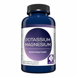 MD.LIFE Magnesio de Potasio 90 Cápsulas Mineral para Función Vascular para Apoyar Corazón, Muscular y Salud Nerviosa                                  