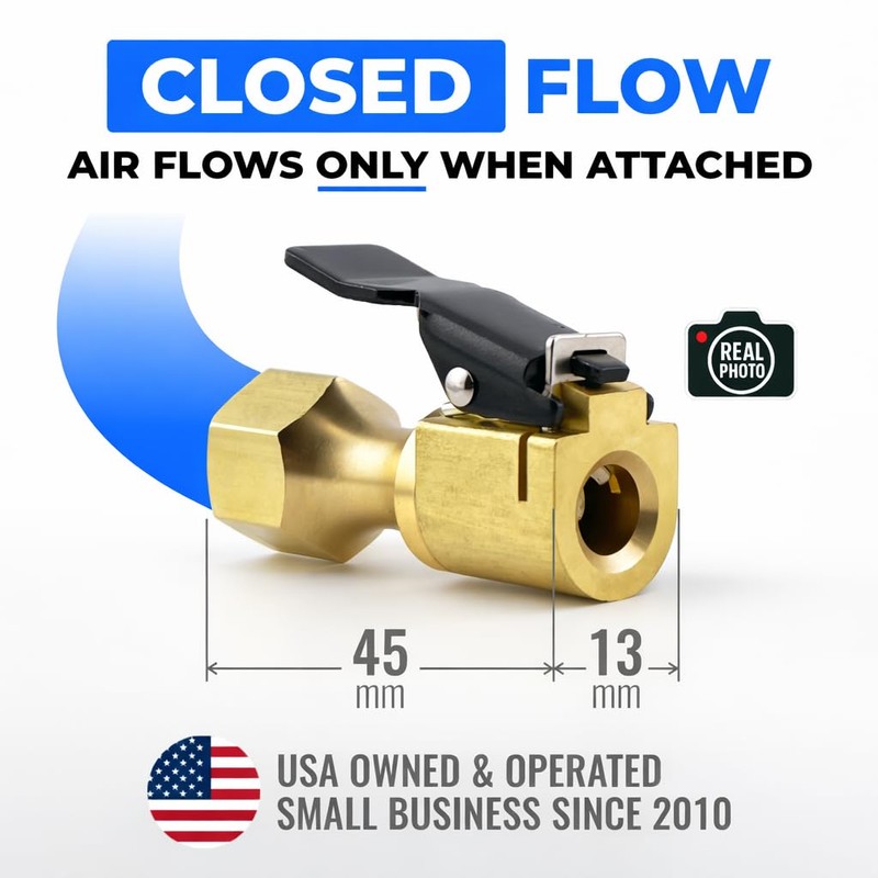 Chuck Mates Premium 1/4" NPT Quick-Connect Tire Inflator Chuck with