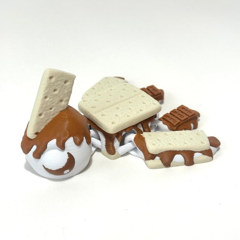 S'mores Turtle - 3D Printed Articulating Figure Decor Plastic -