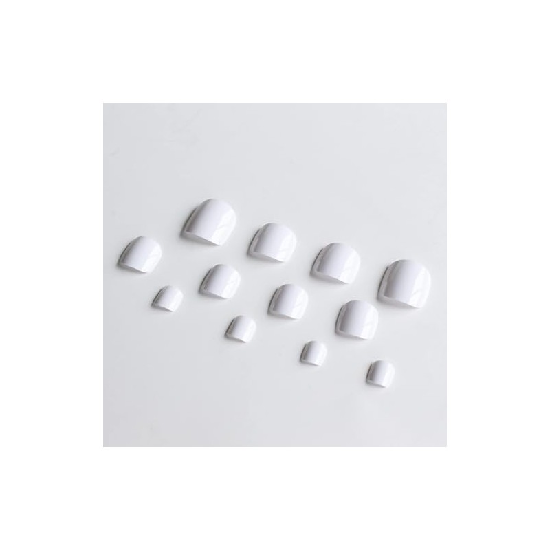Uñas Postizas de Color Blanco Marfil Sólido para Mujer, Uñas