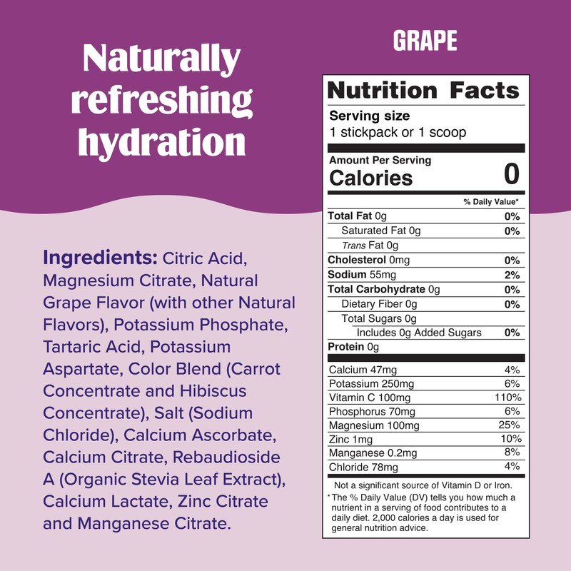Ultima Replenisher Daily Electrolyte Powder – Grape, 20 Stickpacks –