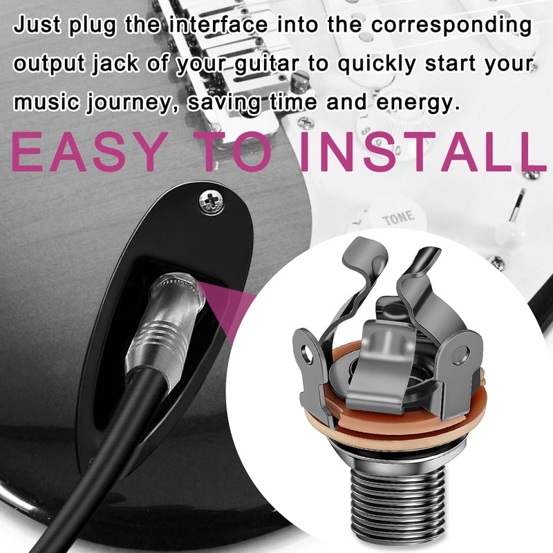 MKBKLLJY 2 Pcs Guitar Output Jack Multi Contact 1/4" Mono