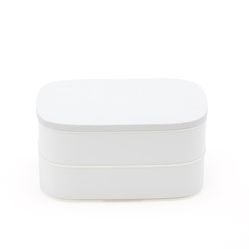 Miyoshi Seisakusho Valeavari 0601-0050 2-Tier Lunch Box, White