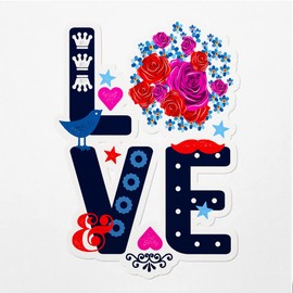 Decal Stickers of Love Premium Indoor (No Waterproof) Vinyl Decal Stickers for Laptop Phone Accessory Helmet Car Window Mug Tuber Cup Door Wall Decoration USCVER3g13520BL