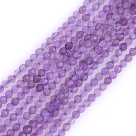 GEM-Inside 2mm Purple Quartz Faceted Small Beads for Jewelry Making 15"