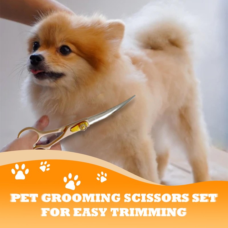 7 Inch Professional Dog Grooming Scissors Kit, 6-in-1 Grooming Scissors